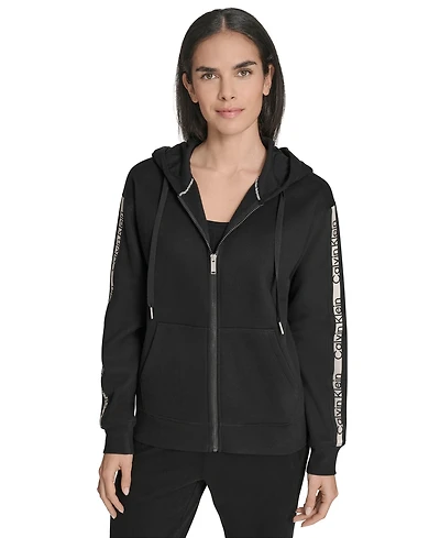 Calvin Klein Women's Fleece Logo Tape Hoodie Jacket
