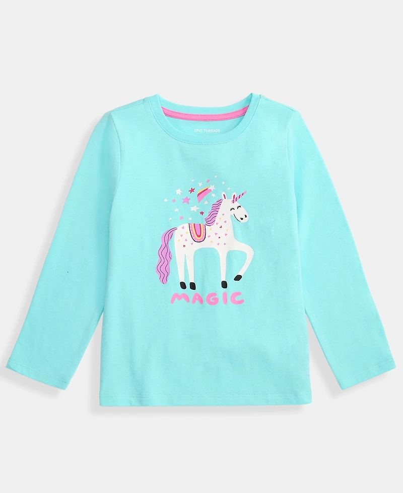 Epic Threads Girls Toddler 2T-4T Unicorn Magic Long-Sleeve T-Shirt, Macy's Exclusive