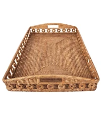 Artifacts Rattan Inna Design Rectangle Tray with High Handles