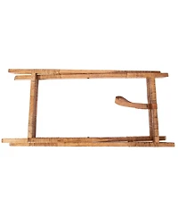 Artifacts Rattan Inna Design Butler Tray with Wooden Legs & Glass Insert