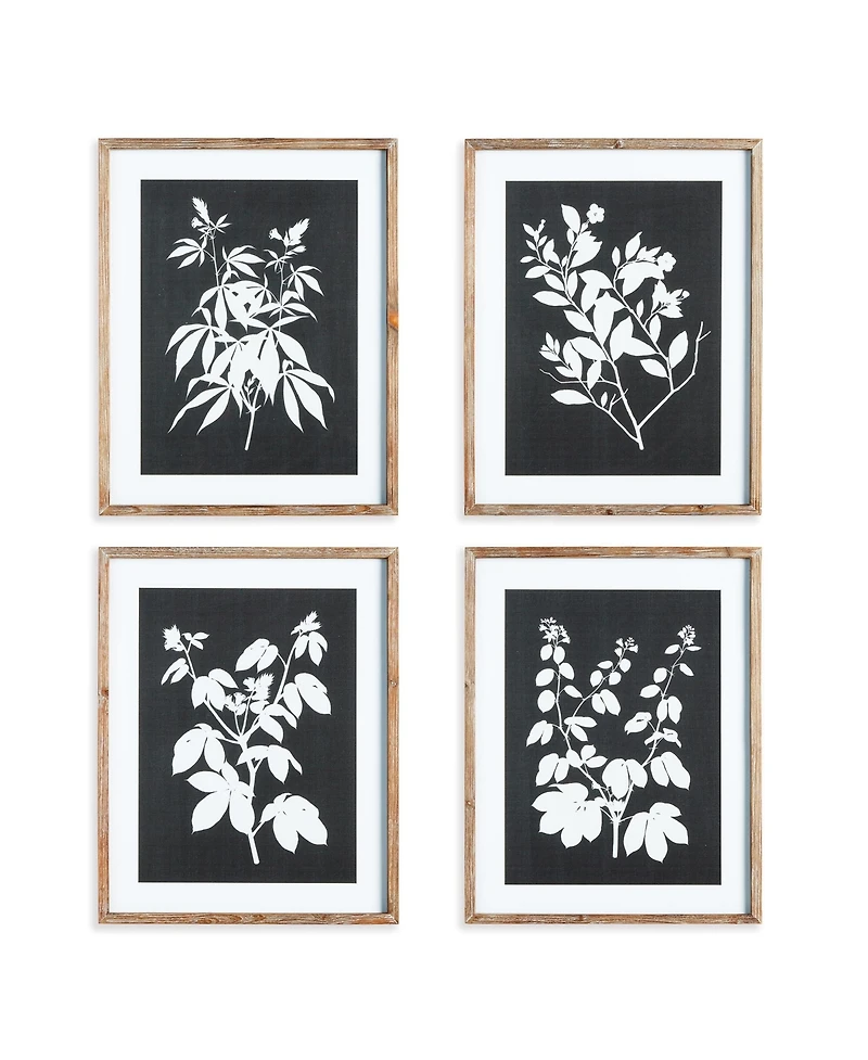Monochrome Botanical Prints Set of 4