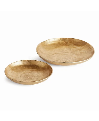 Ashwin Decorative Bowls, Set of 2 - Gold, Handcrafted Design