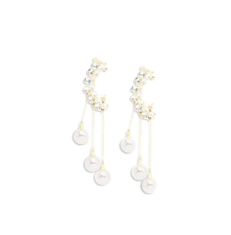 Sohi Women's White Drop Earrings