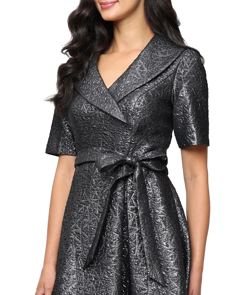 Alex Evenings Women's Textured Jacquard A-Line Midi Dress