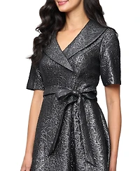 Alex Evenings Women's Textured Jacquard A-Line Midi Dress
