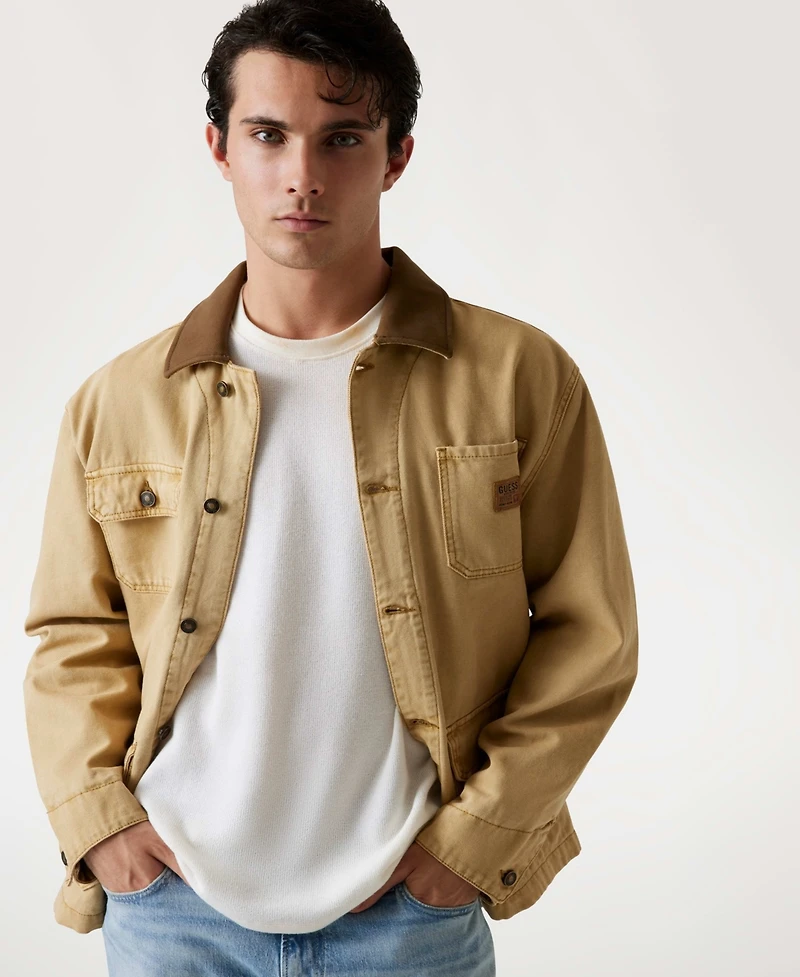 Guess Men's Casey Boxy Barn Collar Jacket
