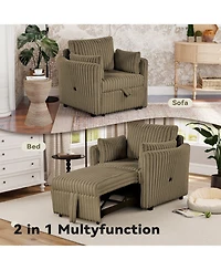 Boyel Living Convertible Sofa Bed Chair Pullout Single Sleeper with Usb and Pillows for Room