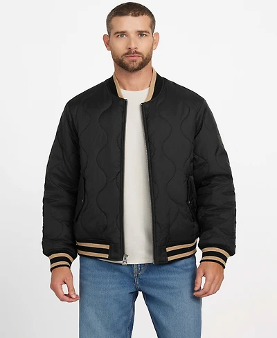 Guess Men's Alameda Ripstop Long Sleeve Bomber Jacket