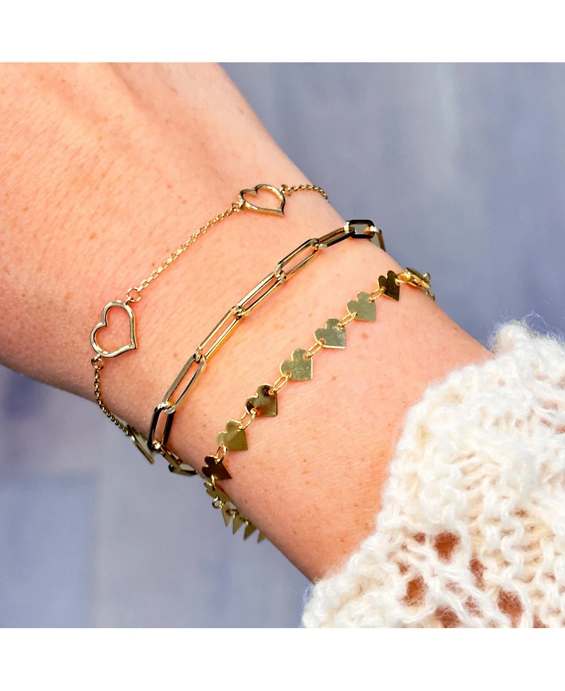 The Lovery Gold Mirrored Heart Bracelet 14K Gold