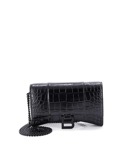 Pre-Owned Balenciaga Hourglass Chain Wallet Embossed Leather
