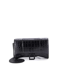 Pre-Owned Balenciaga Hourglass Chain Wallet Embossed Leather