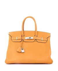 Pre-Owned HERMA‰S Birkin 35 Handbag Yellow Togo with Palladium Hardware