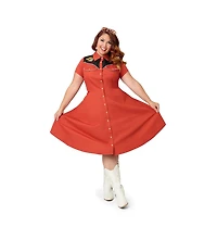 Smak Parlour Plus Size Embroidered Western Flare Dress