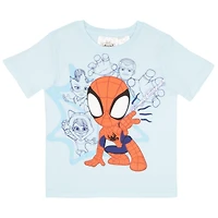 Spider-Man Big Boys Spidey and His Amazing Friends Short Sleeve 2 Piece T-Shirt and Short Set