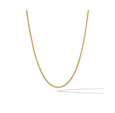 Vincero Men's Box Chain Necklace 2mm in Sterling Silver Bonded with 14K Gold and Parrot Clasp