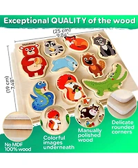 Quokka 3x25 Pcs Chunky Wooden Puzzles for Toddlers 2-4 Ages