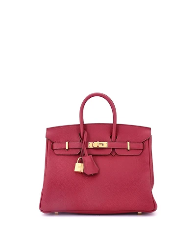 Pre-Owned HERMA‰S Birkin 25 Handbag Red Togo with Gold Hardware