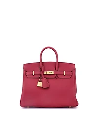 Pre-Owned HERMA‰S Birkin 25 Handbag Red Togo with Gold Hardware