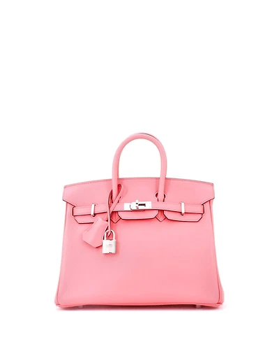 Pre-Owned Hermes Birkin 25 Handbag Pink Swift with Palladium Hardware