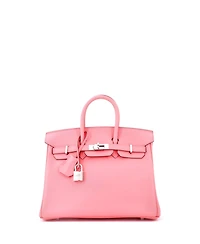 Pre-Owned Hermes Birkin 25 Handbag Pink Swift with Palladium Hardware