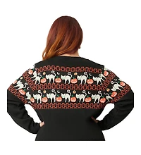 Unique Vintage Plus Printed Knit Long Cardigan