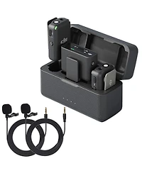 Dji Dji Mic (2 Tx + 1 Rx + Charging Case), Wireless Lavalier Microphone, 820 ft.)Range, 15hr Battery, Wireless Microphone for Pc, iPhone, Android,