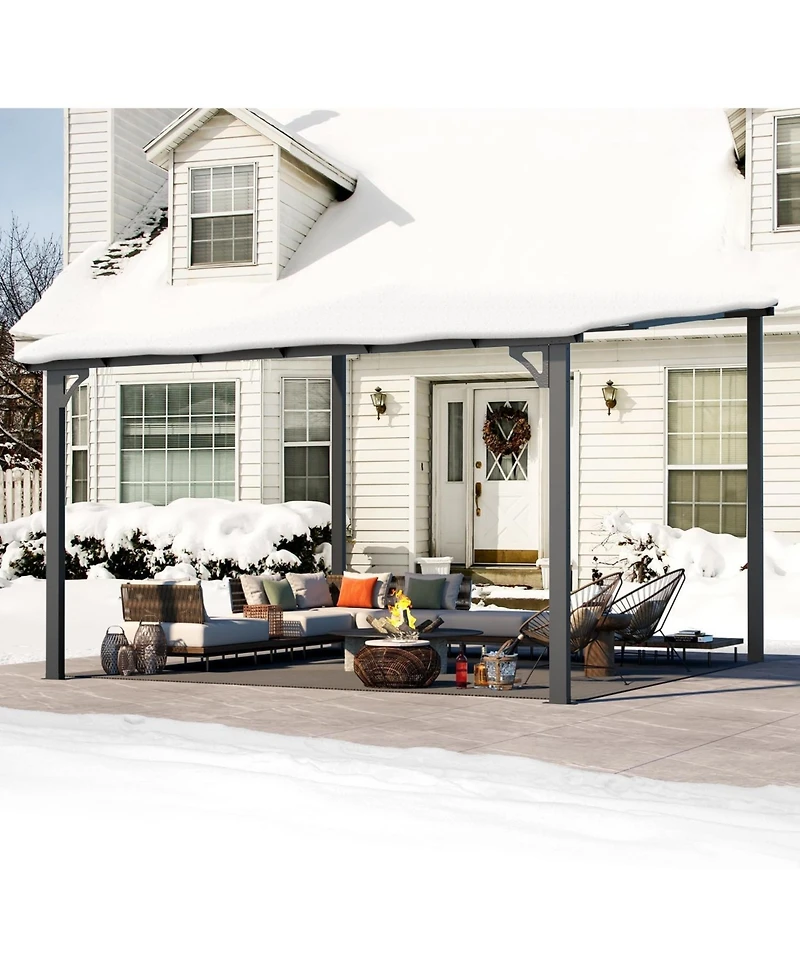 Aecojoy 12'x12' Wall Mounted Gazebos Pergola