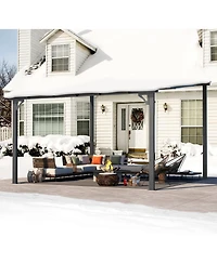 Aecojoy 12'x12' Wall Mounted Gazebos Pergola
