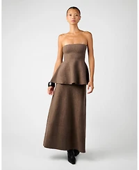 WeWoreWhat Women's Strapless Peplum Top