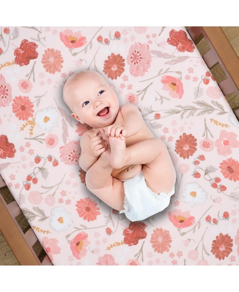 Bedtime Originals Flower Power 3-Piece Floral Baby Nursery Crib Bedding Set