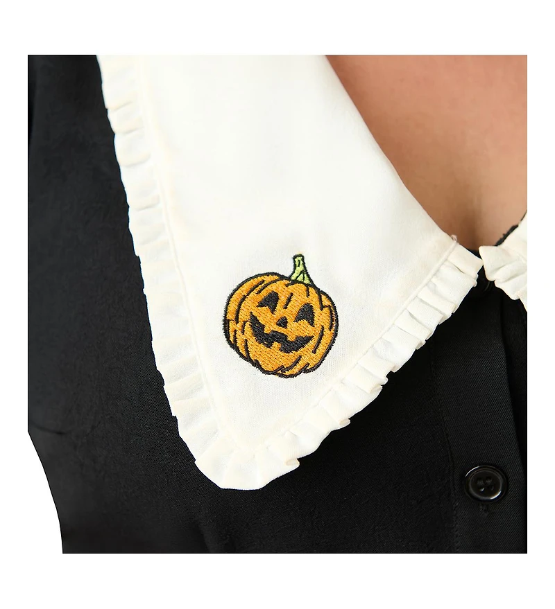 Unique Vintage Plus Short Sleeve Oversized Collar Blouse