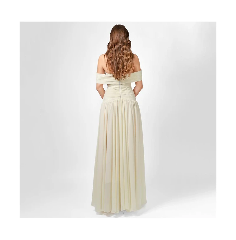 Bariano Women's Keecia Off Shoulder Chiffon Gown