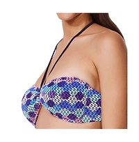 Profile by Gottex Women's Retro Riviera Bandeau Halter Netted Crochet Bikini Top