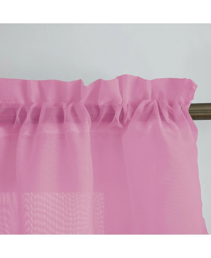 Kate Aurora Living Double Layered Sheer Rod Pocket Ascot Window Valances