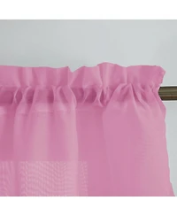 Kate Aurora Living Double Layered Sheer Rod Pocket Ascot Window Valances