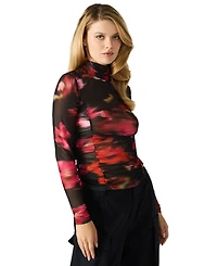 Bb Dakota Taylor Women's Rhinestone Bow Long Sleeves Top