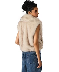 Steve Madden Women's Safira Faux Fur Collared Vest