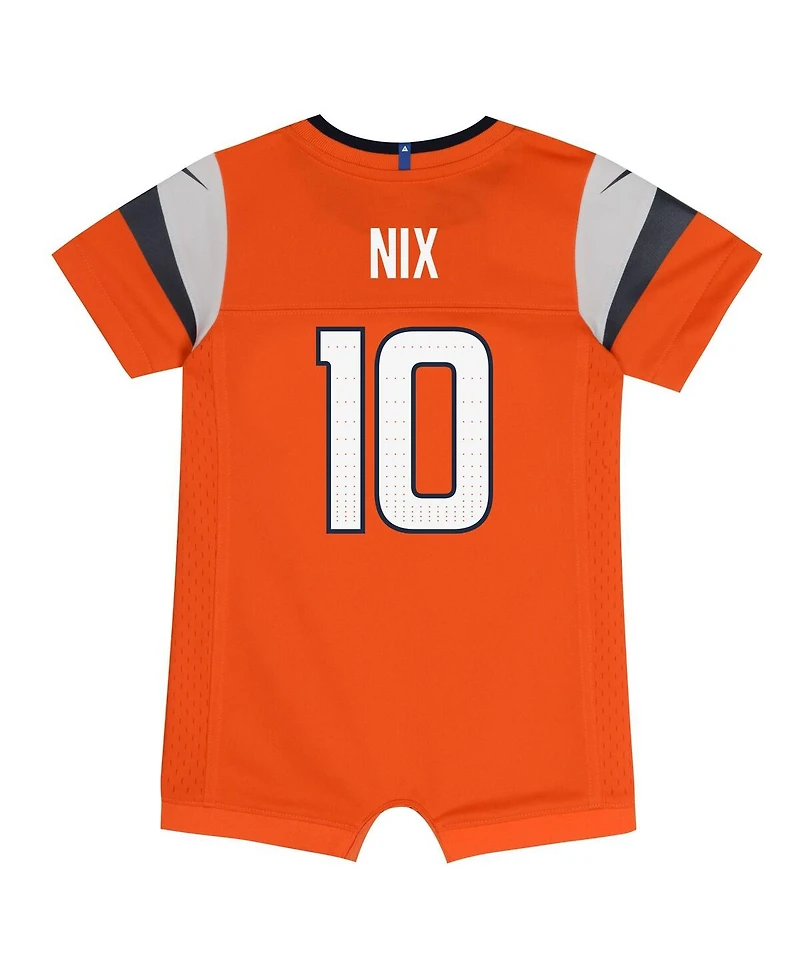 Nike Baby Boys and Girls Bo Nix Orange Denver Broncos Game Romper Jersey