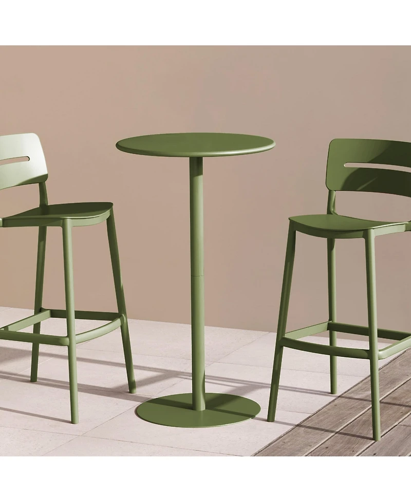 41.25" Adjustable Metal Round Bar Height Table