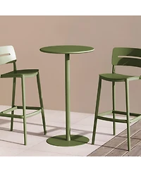 41.25" Adjustable Metal Round Bar Height Table
