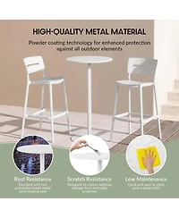 41.25" Adjustable Metal Round Bar Height Table