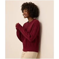 Pact Women's Cable Knit Crew Sweater