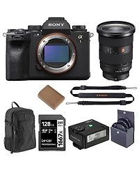 Sony Alpha 1 Mirrorless Camera with Fe 24-70mm f/2.8 Gm Ii Lens, Bundle with Slinger Alpine 200 Backpack, 128GB Memory Card, Extra Battery and 72mm