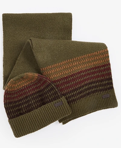 Barbour Men's Branton 2-Pc. Stripe Beanie & Scarf Set