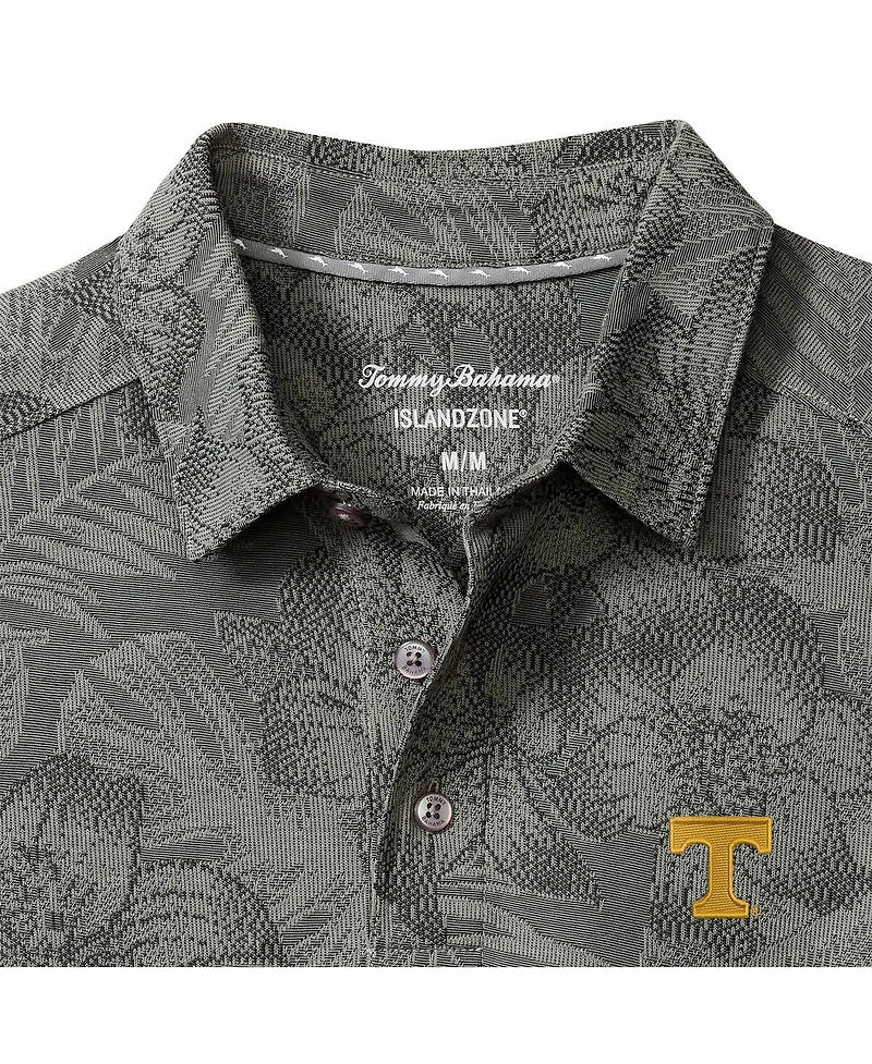Tommy Bahama Men's Gray Tennessee Volunteers Palm Fresco Hibiscus IslandZone Polo Shirt