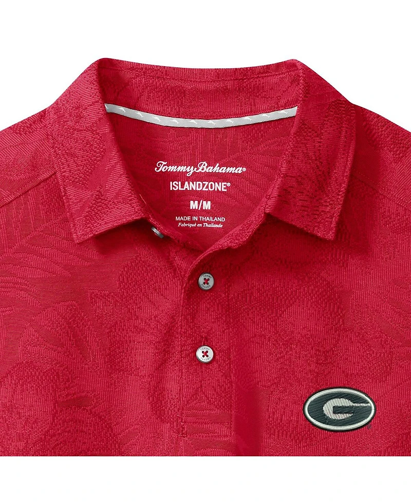 Tommy Bahama Men's Red Georgia Bulldogs Palm Fresco Hibiscus IslandZone Polo Shirt