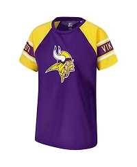 Starter Women's Purple Minnesota Vikings 1st Rounder Color Block Raglan Top