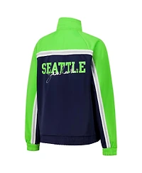G-iii 4Her by Carl Banks Women's College Navy Seattle Seahawks Post Game Full-Zip Track Jacket