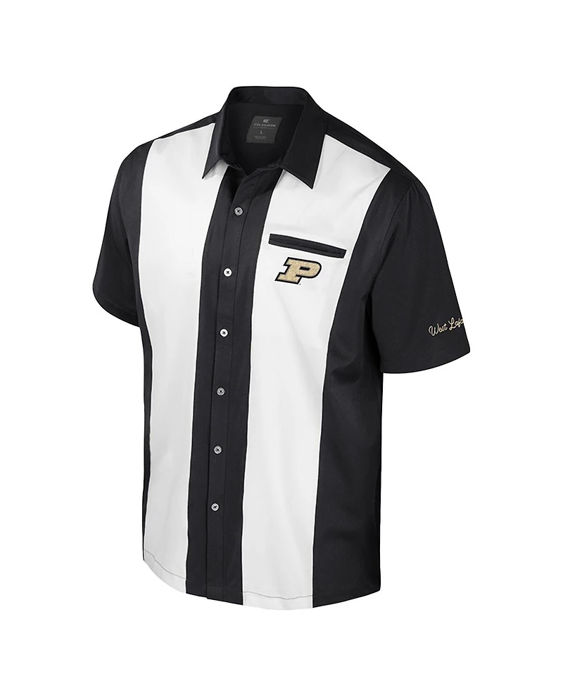 Colosseum Men's Black Purdue Boilermakers Strike Bowling Button-Up Shirt