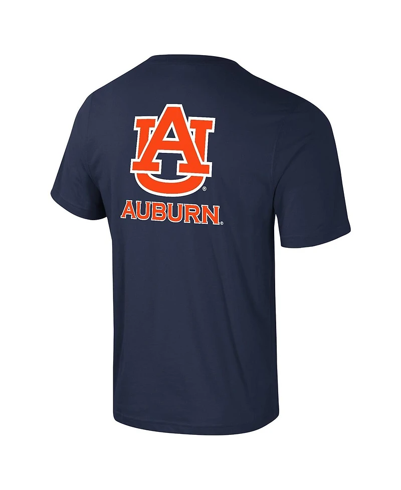 Colosseum Men's Navy Auburn Tigers Logo Lockup 2-Hit Active Blend T-Shirt